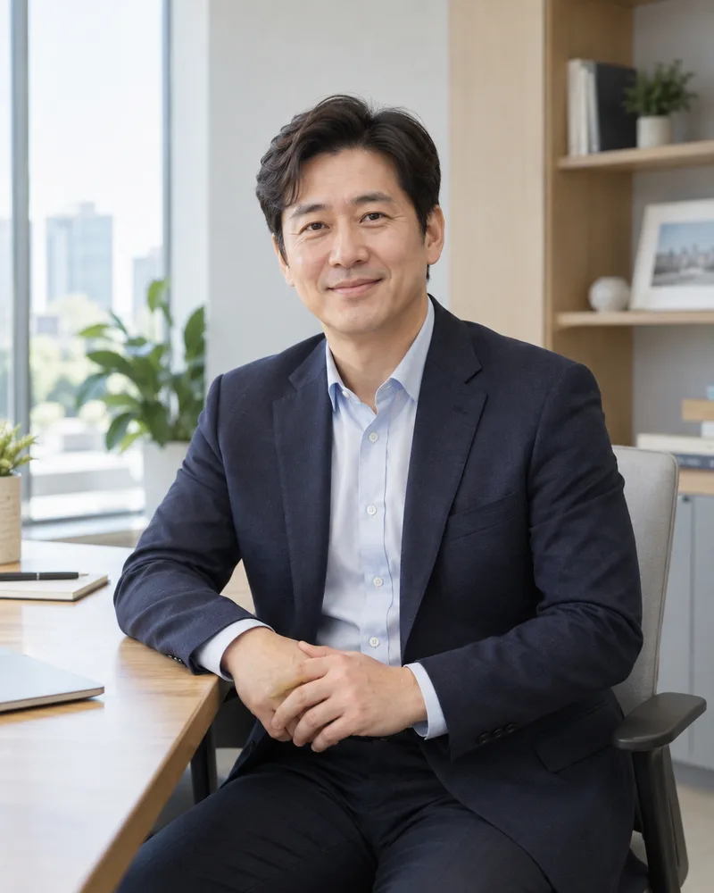 AI 생성 가상 안내 모델 · 실제 중개사 아님